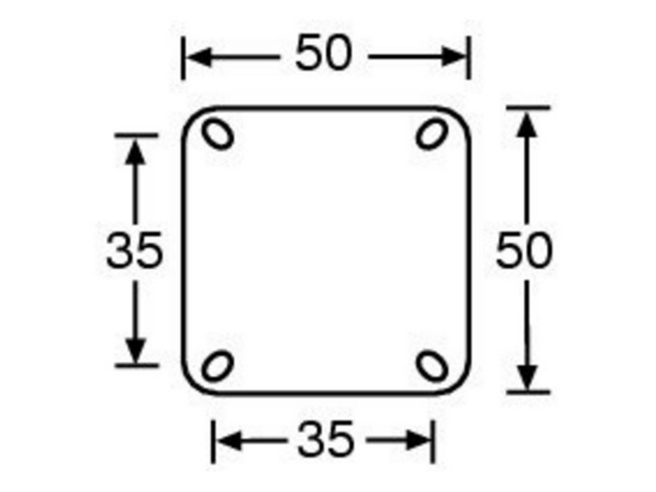 Adam Hall Hardware  Swivel Castor 50 mm With Grey WheelAndBrake