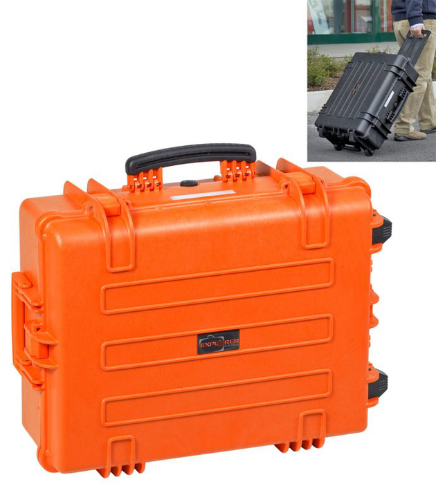 Explorer Waterproof Case  58x44x22+6 cm (56.1lt) w/ wheels - Orange