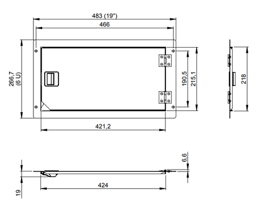 Adam Hall Hardware  Rack Door 19" 6U