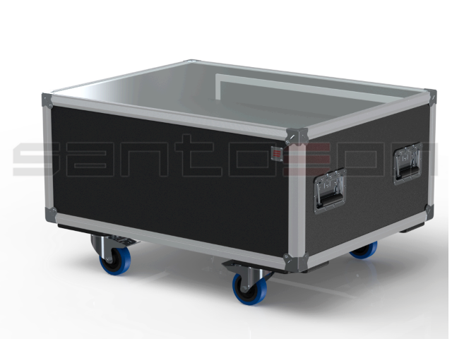 Santosom Furniture  Flight case Table with glass top