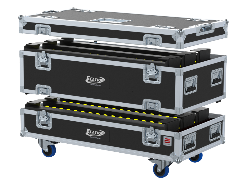 Santosom Blind Flight case PRO-3M, 6x Elation Seven Batten 42