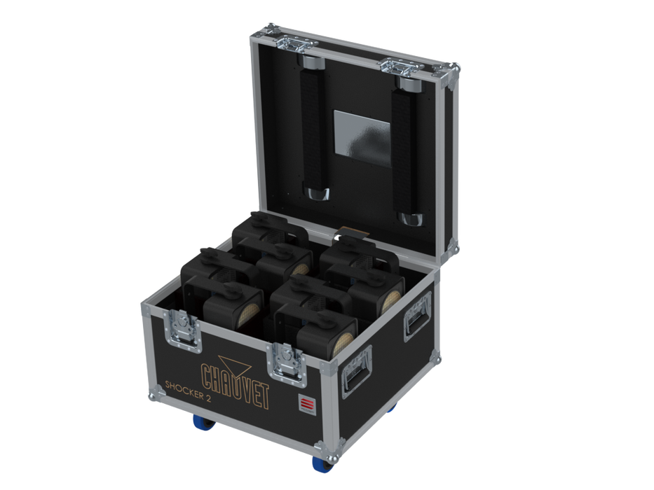 Santosom Blinder Flight case PRO, 8x Chauvet Shocker 2