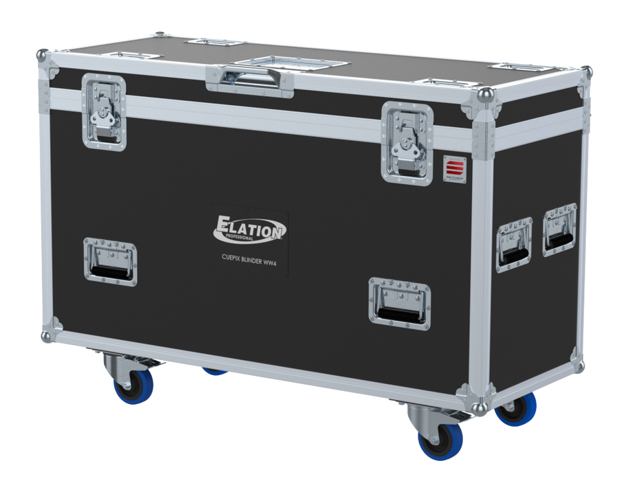 Santosom Blinder Flight case, 4x Elation Cuepix BLINDER WW4 (clamps on)