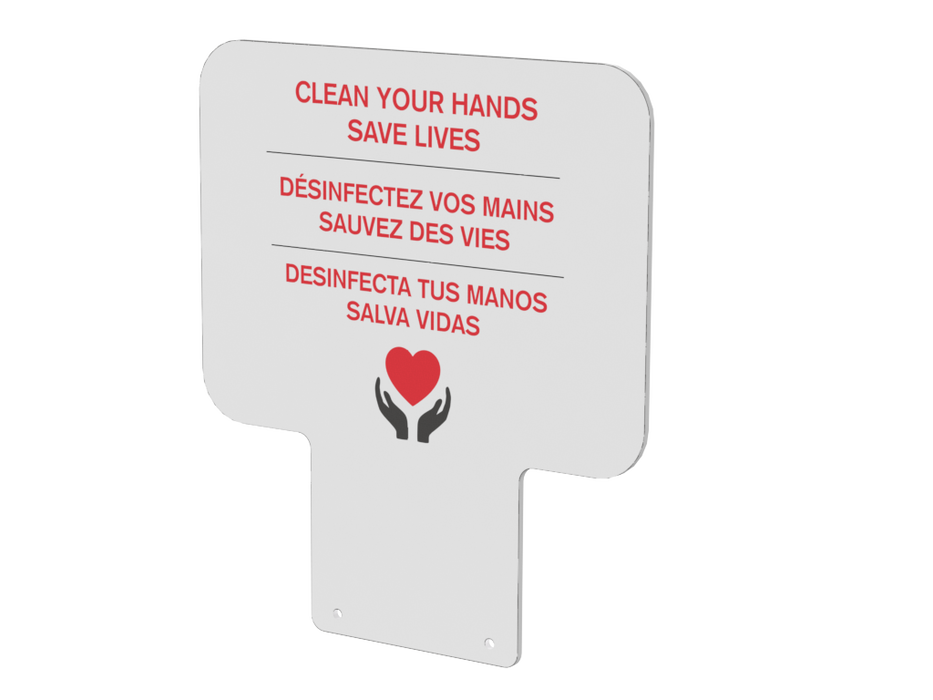 Identificacion Plate for Hand Sanitizer Dispenser Stand