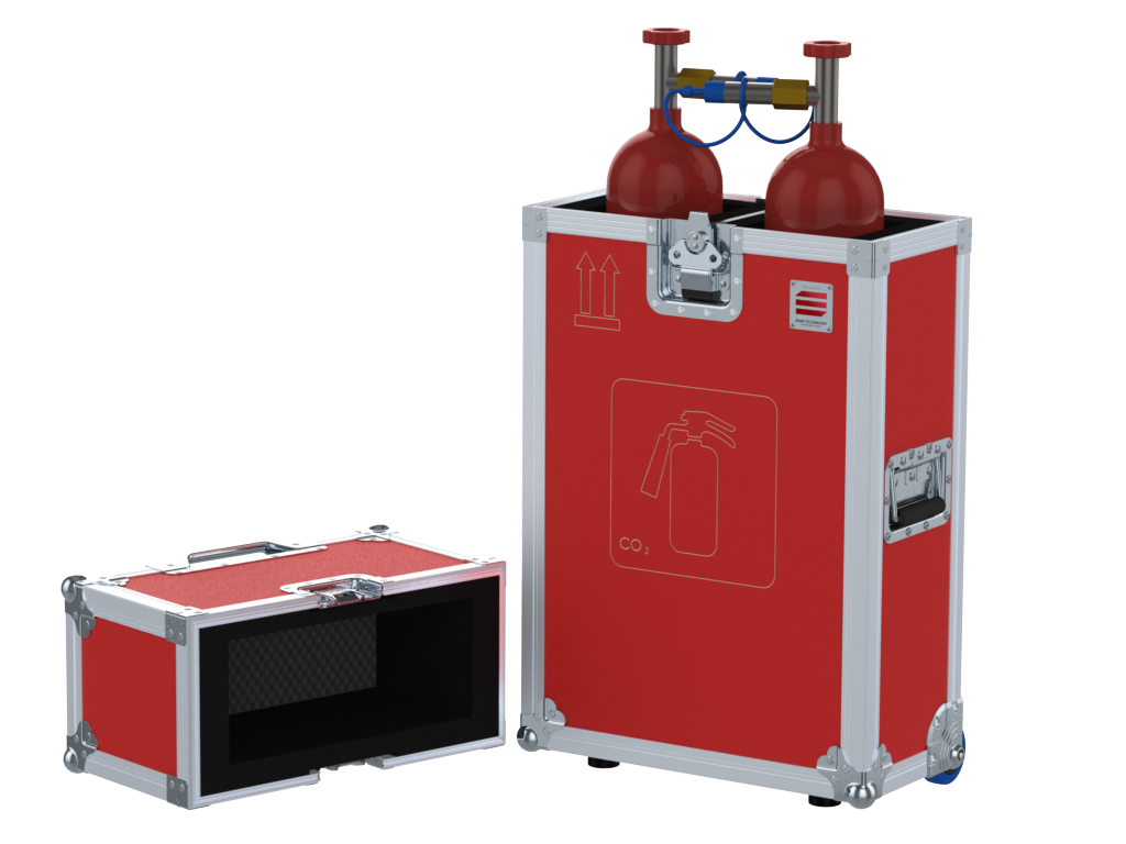 Santosom   Flight case, Emergency Fire (2 bottles CO2 Ø130x750mm)