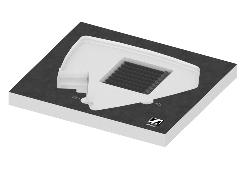 SANTOSOM   Modular Foam 2U, Sennheiser 1x AD9000