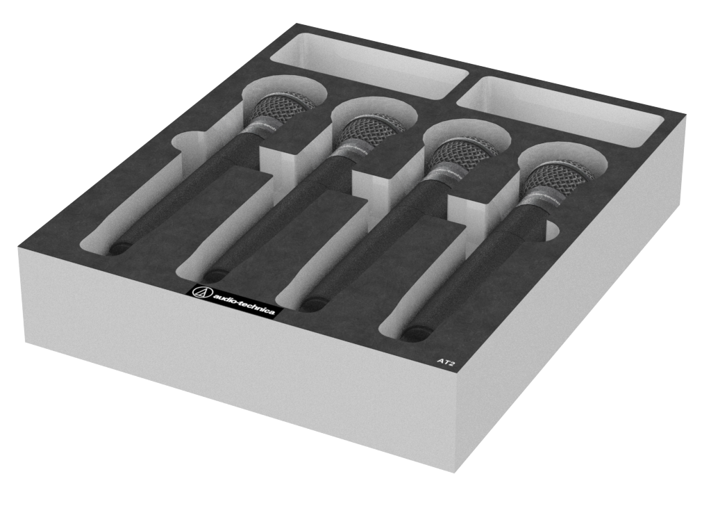 SANTOSOM   Modular Foam 2U, Audio Technica 4x AT2