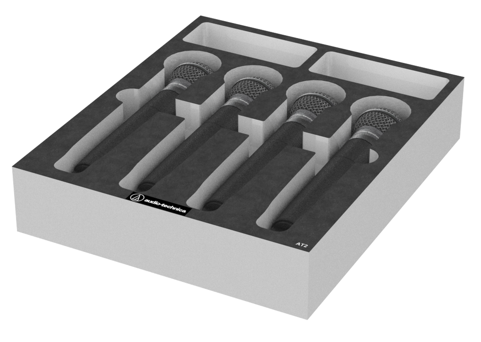 SANTOSOM   Modular Foam 2U, Audio Technica 4x AT2