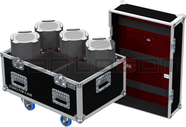 Santosom Projector Flight case PRO, 6x Varytec Studio Par II MSR 575