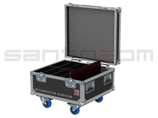 Santosom Projector  Flight Case PRO, 8x Showtec Compact Par 18 MKII Tour