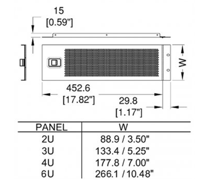 Penn Hardware  Ventilation rack panel 6U w/ door