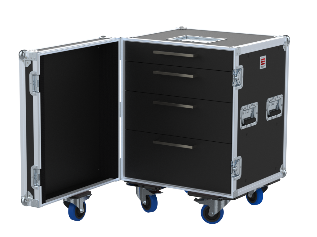 Santosom   Road case RDC 2, 14U 4 Drawers: 2, 3, 4, 5U