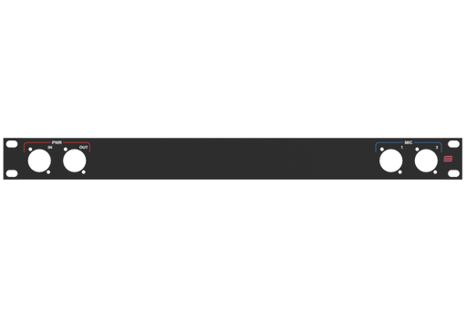 Santosom HARDWARE Rack Panel 1U, 4 D-Size (PowerIn, PowerOut, Mic1,Mic2)