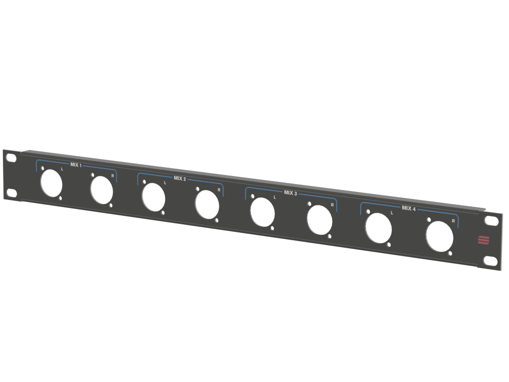 Santosom HARDWARE Rack Panel 1U, 8x D-Size (MIX 1~4)