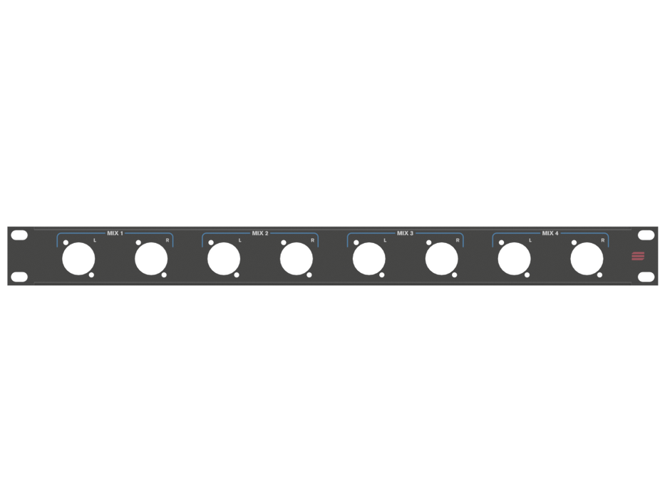 Santosom HARDWARE Rack Panel 1U, 8x D-Size (MIX 1~4)