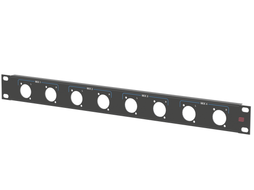 Santosom HARDWARE Rack Panel 1U, 8x D-Size (MIX 1~4)