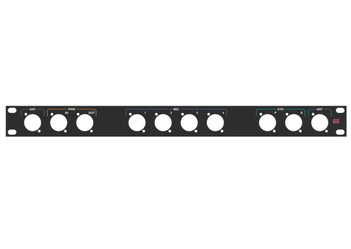 Santosom HARDWARE Rack Panel 1U, 8x D-Size + 2x BNC