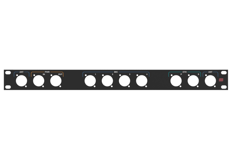 Santosom HARDWARE Rack Panel 1U, 8x D-Size + 2x BNC