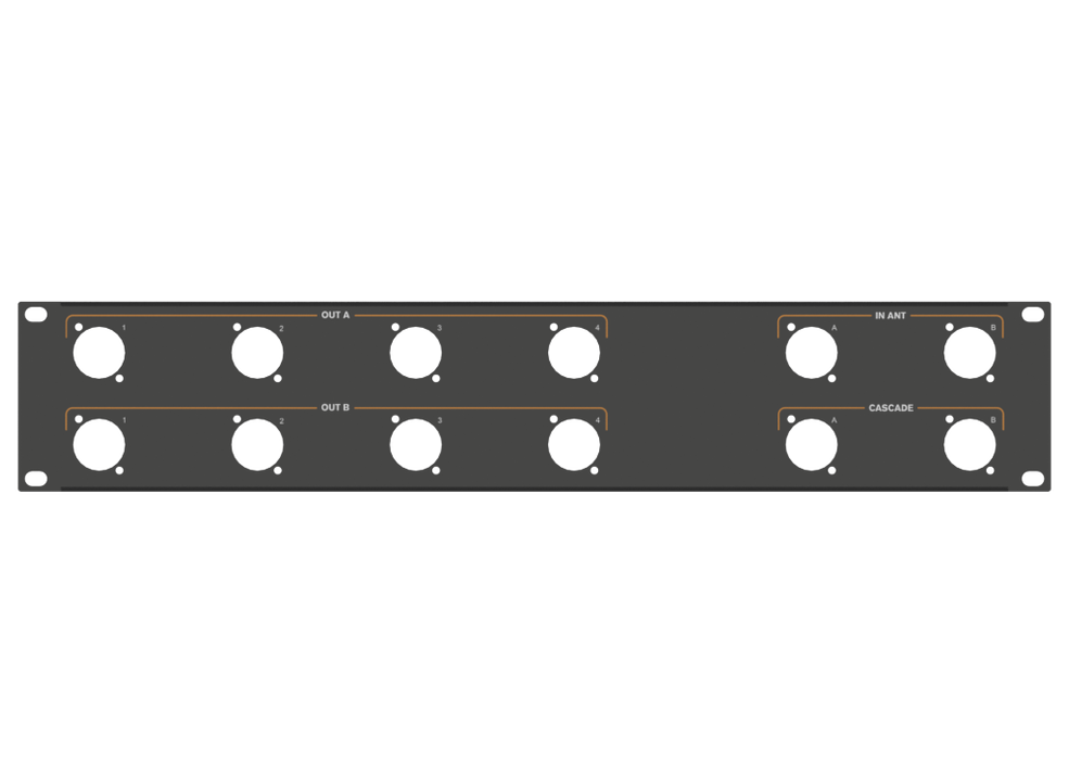 SANTOSOM HARDWARE Rack Panel 2U, printed, 12x D-Size (8+4)