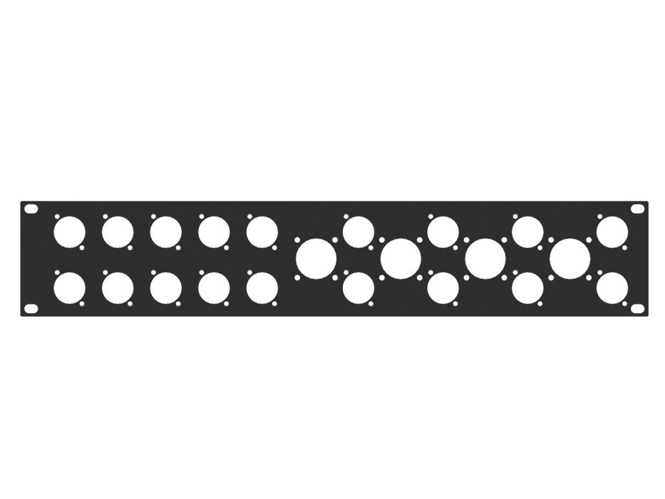 SANTOSOM HARDWARE  Rack Panel, 2U 18x D-size 4x G-size