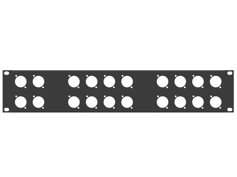 Santosom HARDWARE Rack Panel 2U, 20 D-Size (4+8+8)