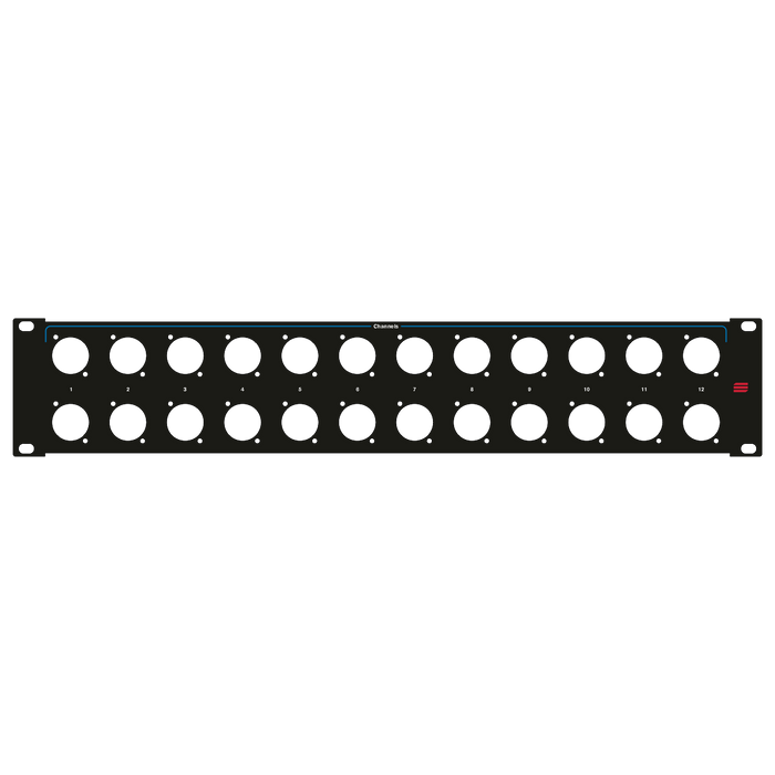 Santosom HARDWARE Rack Panel 2U, 24x D-Size (1-12 Parallel)