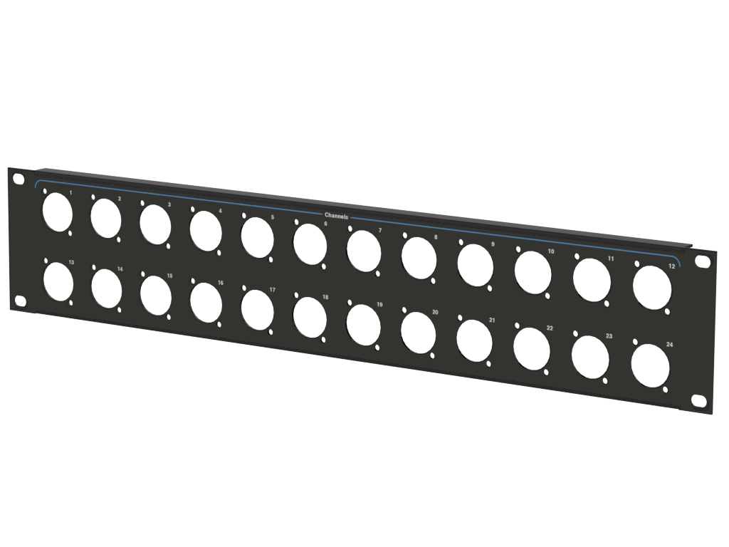 Santosom HARDWARE Rack Panel 2U, 24x D-Size (1-24)