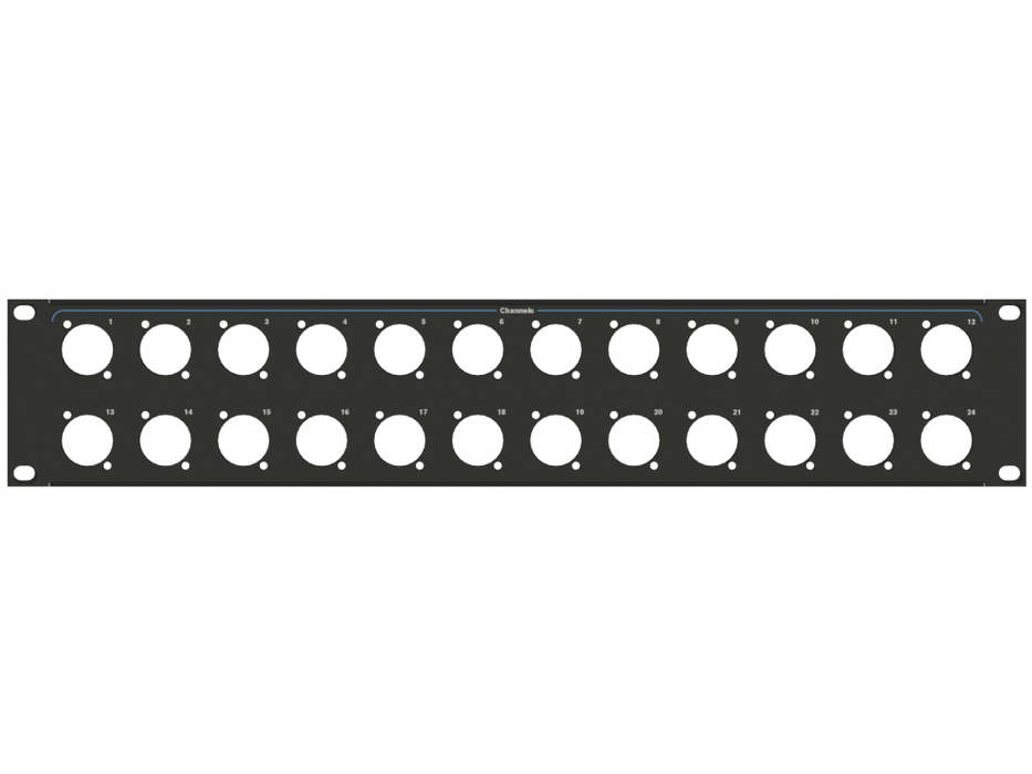 Santosom HARDWARE Rack Panel 2U, 24x D-Size (1-24)