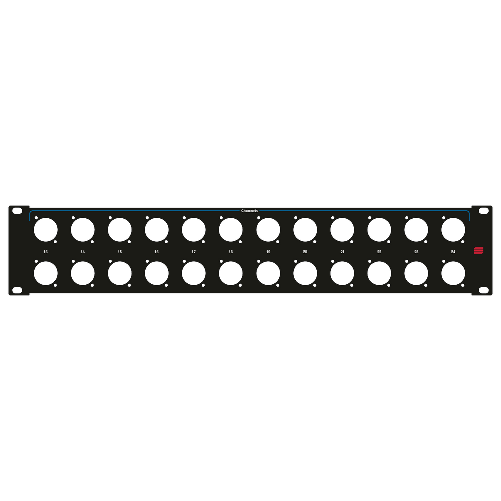 Santosom HARDWARE Rack Panel 2U, 24x D-Size (13-24 Parallel)