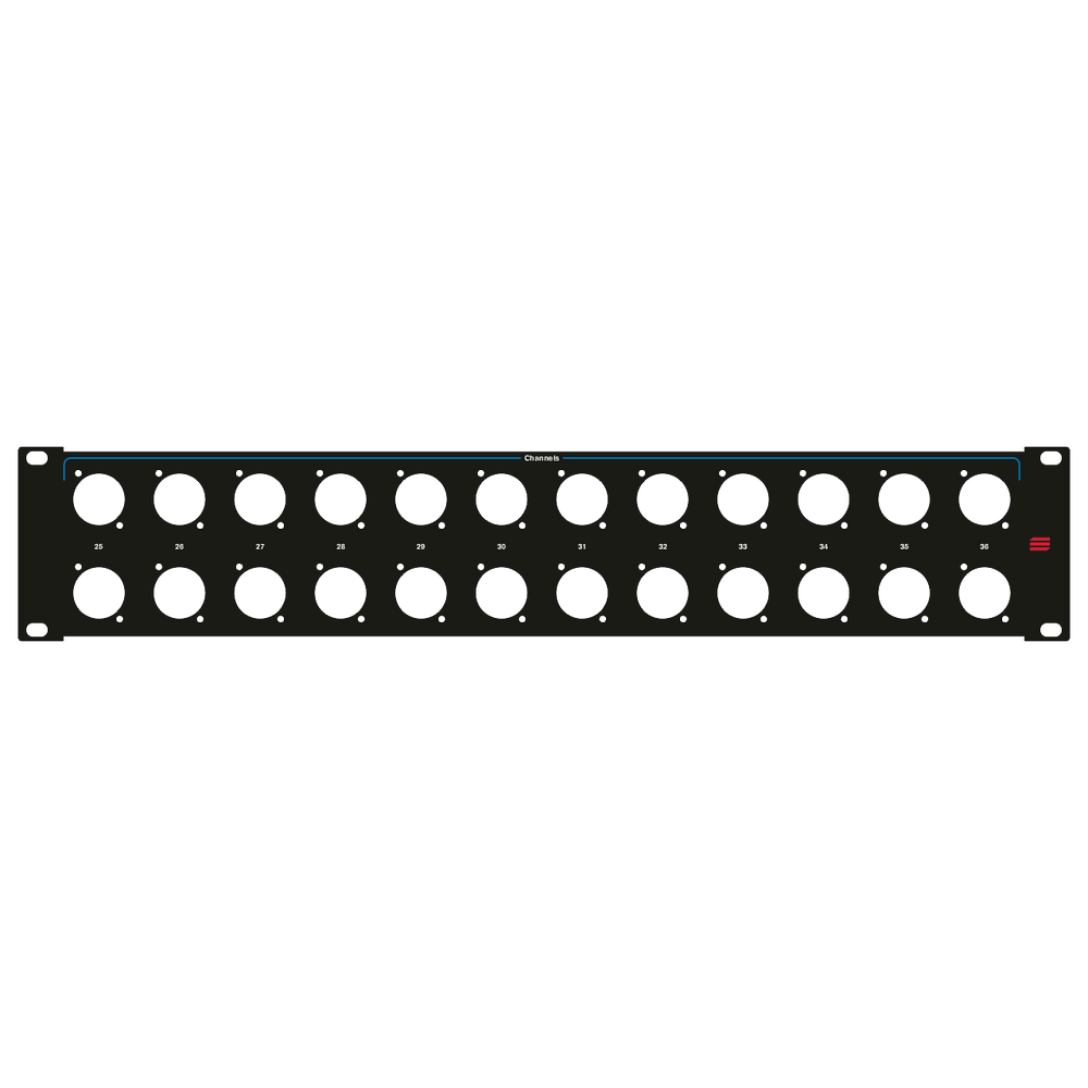 Santosom HARDWARE Rack Panel 2U, 24x D-Size (25-36 Parallel)