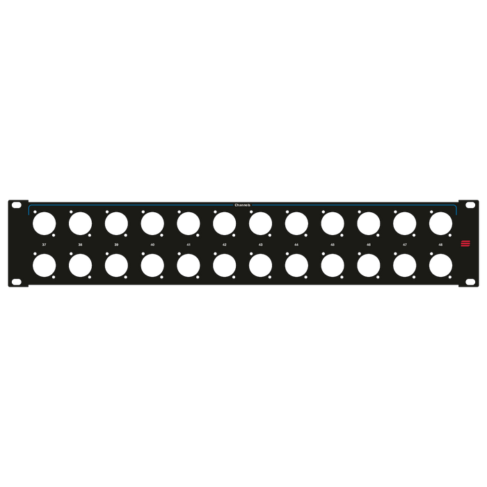 Santosom HARDWARE Rack Panel 2U, printed, 24x D-Size (37-48 Parallel)