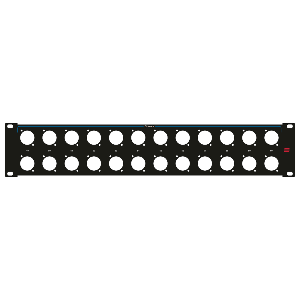 Santosom HARDWARE Rack Panel 2U, printed, 24x D-Size (49-60 Parallel)