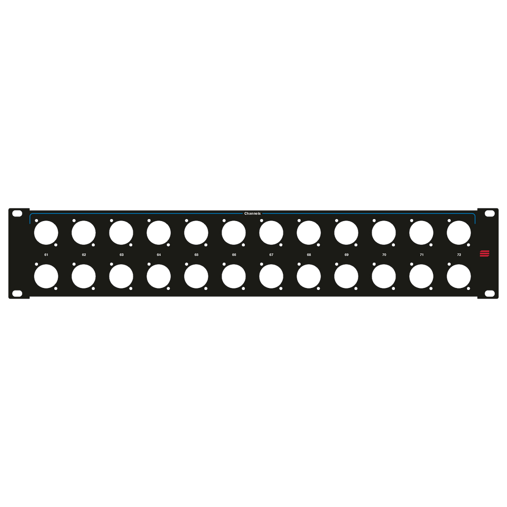 Santosom HARDWARE Rack Panel 2U, 24x D-Size (61-72 Parallel)