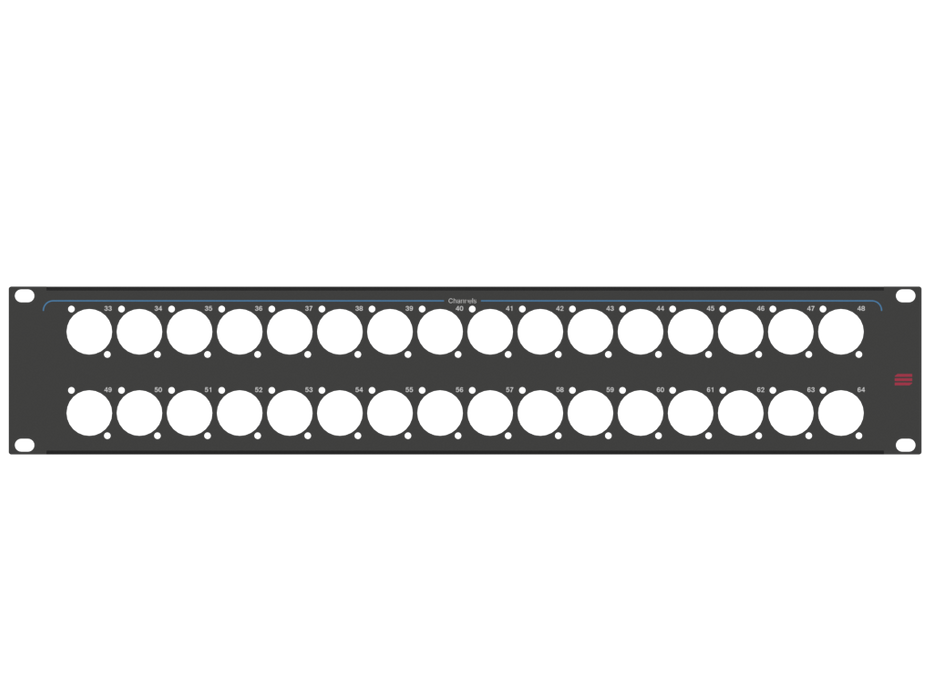 Santosom HARDWARE Rack Panel 2U, printed, 32x D-Size (33-64)