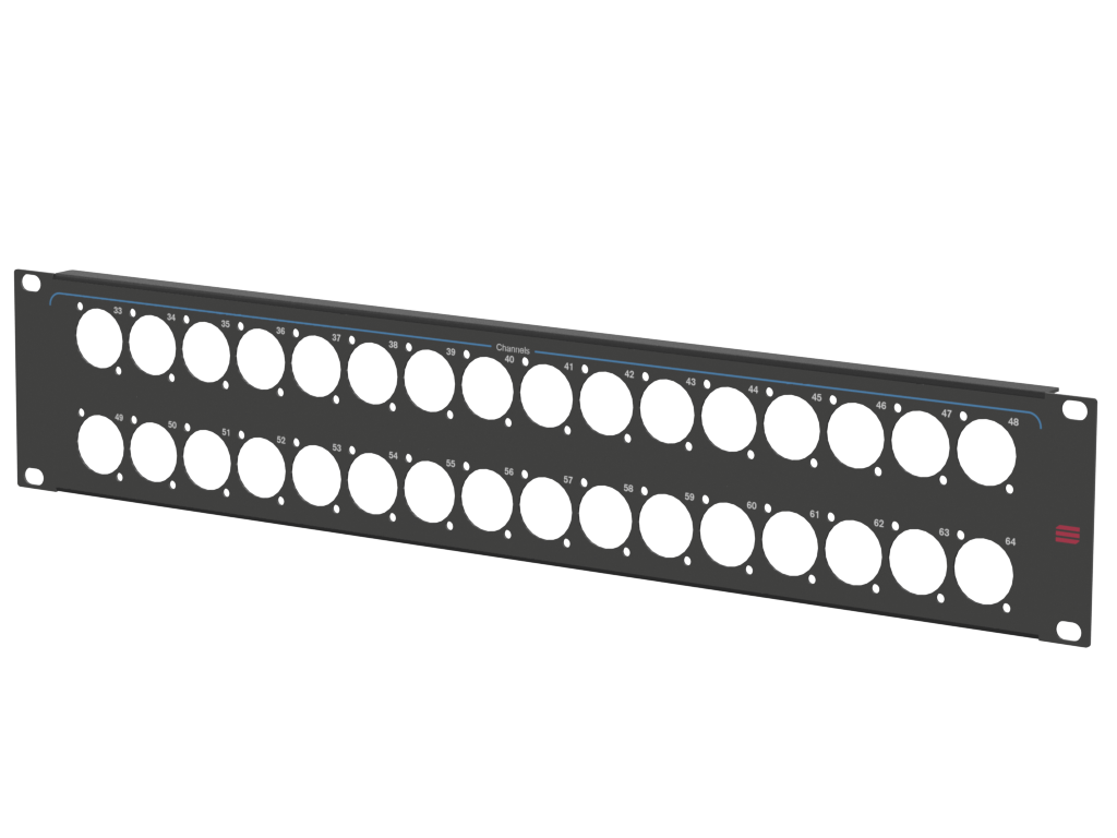 Santosom HARDWARE Rack Panel 2U, printed, 32x D-Size (33-64)