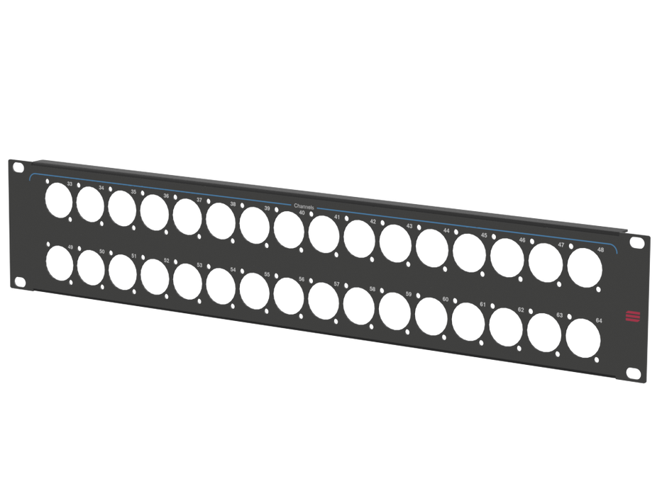 Santosom HARDWARE Rack Panel 2U, printed, 32x D-Size (33-64)