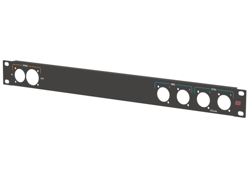 Santosom HARDWARE Rack panel 1U, printed (PWR+2 MIC+2 RJ45)