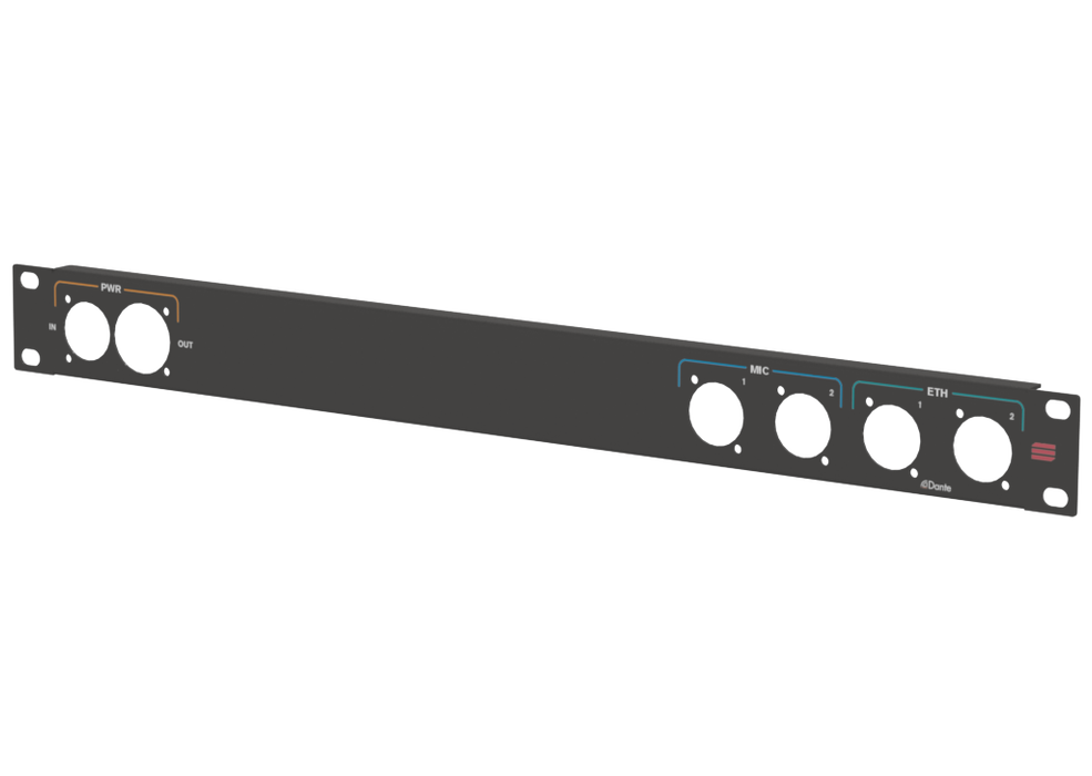 Santosom HARDWARE Rack panel 1U, printed (PWR+2 MIC+2 RJ45)