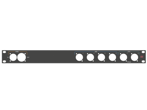 Santosom HARDWARE Rack Panel 1U, printed, (PWR, AES, DNT)