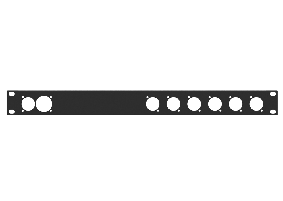 Santosom HARDWARE Rack Panel 1U, 1x True1 in-out, 6x D-Series