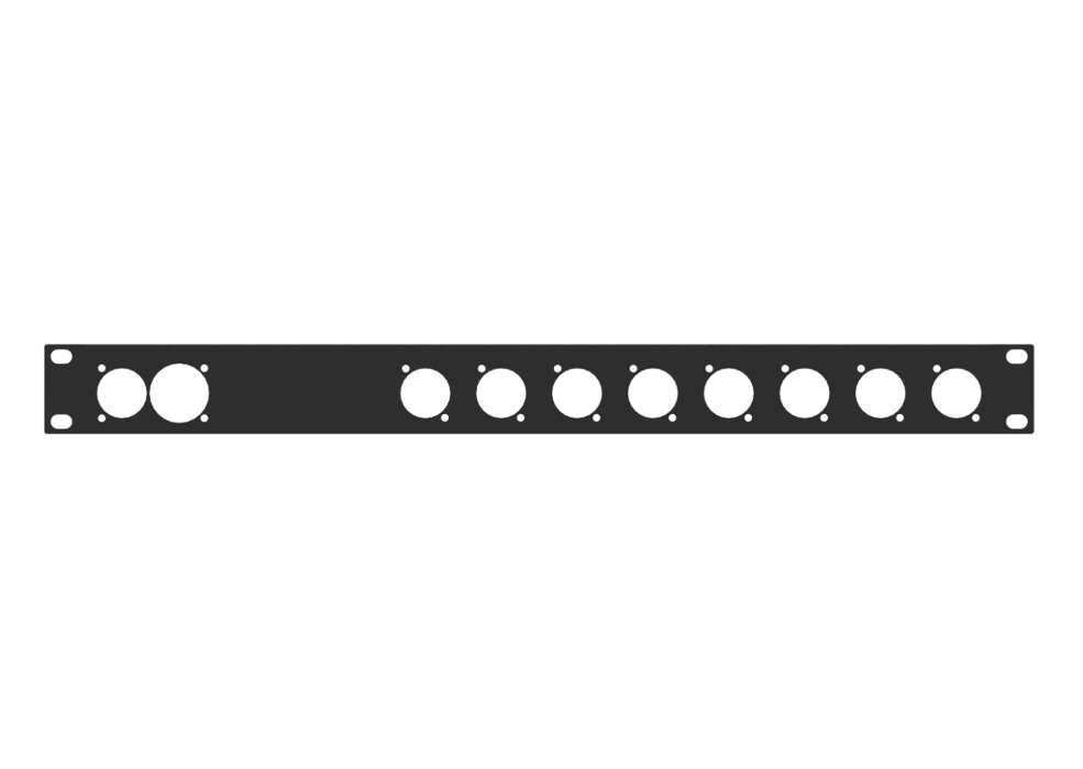 Santosom HARDWARE Rack Panel 1U, 1x True1 in-out, 8x D-Series