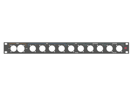 Santosom HARDWARE Rack Panel 1U, printed, True1 in/out, D-Size (PWR, MIC 1-4,