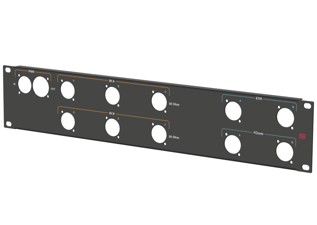 Adam Hall HARDWARE  Rack Panel 1U, printed, True1 + 10x D-Size (6+4)