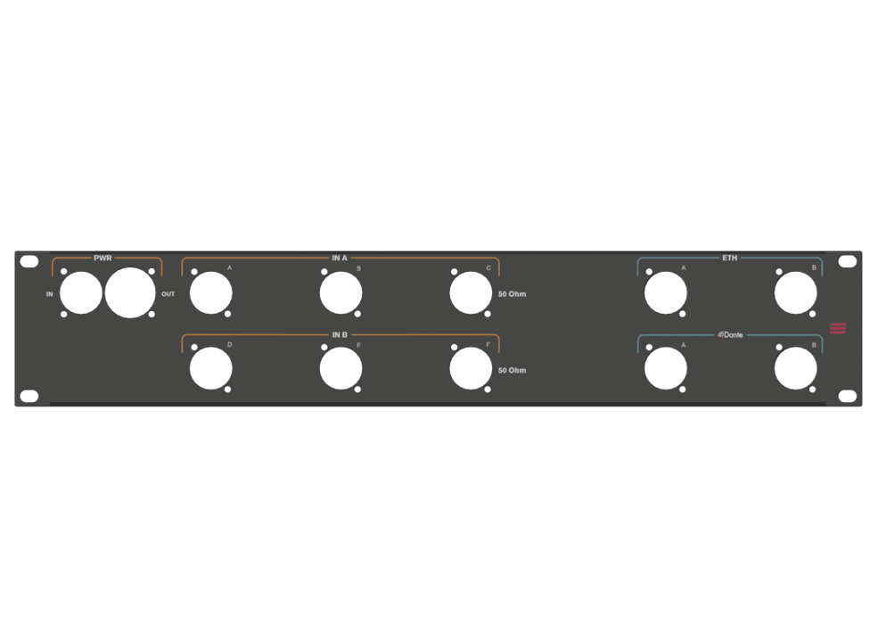 Adam Hall HARDWARE  Rack Panel 1U, printed, True1 + 10x D-Size (6+4)