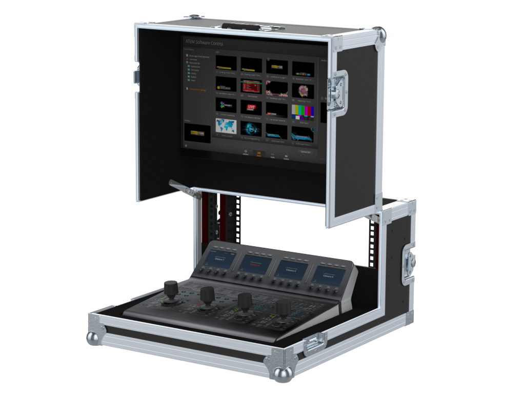 Santosom Video Controller  Flight case, Blackmagic Atem Camera Control Panel