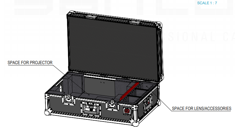 Santosom Flight case, AV Projector (44x31x12)