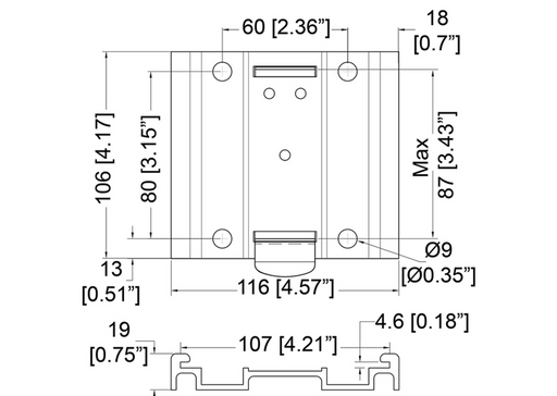 Adam Hall Hardware  Castor Plate to suit Heavy Duty Castors