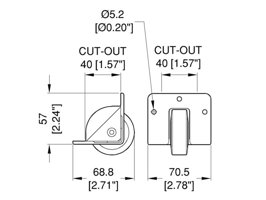 Adam Hall Hardware  Wheel 50mm With application to fitting - gray